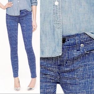 J.CREW Toothpick Jeans Basket Weave Print